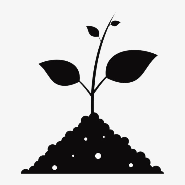 手绘简约植物剪影免抠