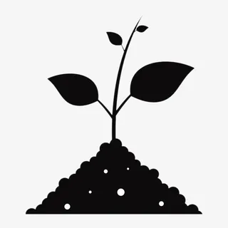 手绘简约植物剪影免抠