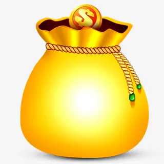 金色美元金币福袋免抠