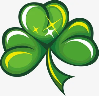 绿色卡通三叶草免抠