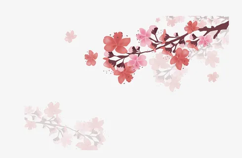 浪漫粉红春天樱花免抠