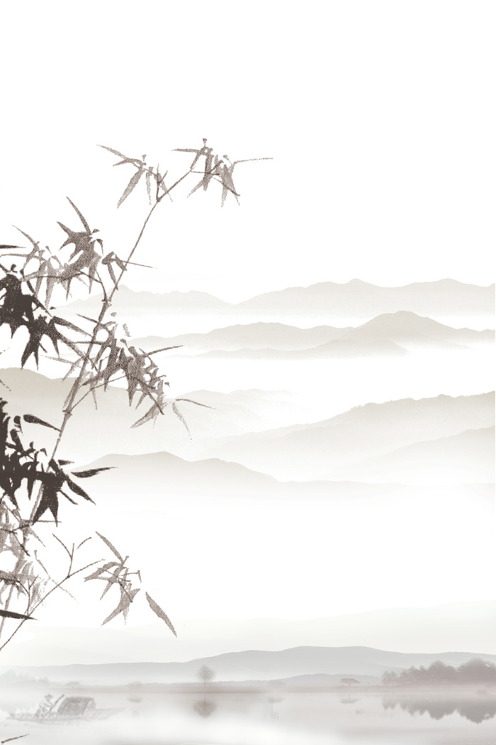 古风竹枝水墨元素图高清复古中国风背景