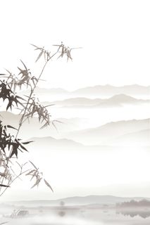 古风竹枝水墨元素图高清复古中国风背景