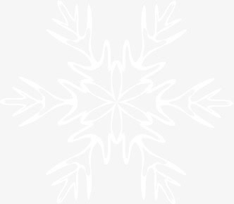 手绘白色冬季雪花免抠