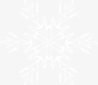 手绘白色冬季雪花免抠