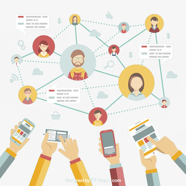 大数据信息网矢量素材免抠装饰ppt元素