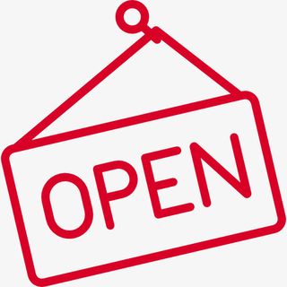 手绘卡通红色open开业挂牌免抠