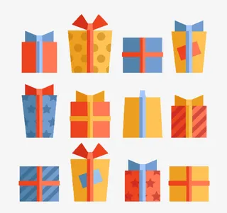 卡通版的简单版礼盒免抠