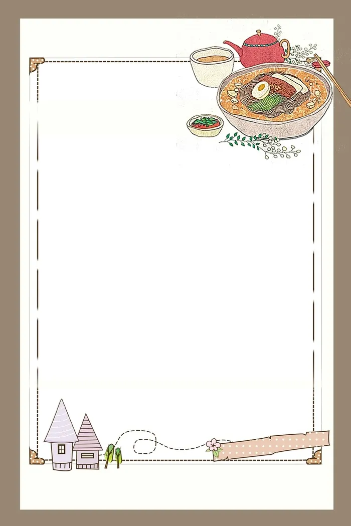 手绘食物插画简约背景高清
