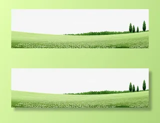 草地树木免抠背景摄影风景元素