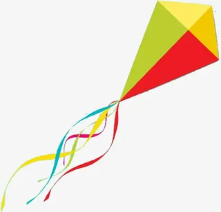 可爱手绘彩色风筝免抠