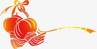 卡通红灯笼彩带免抠