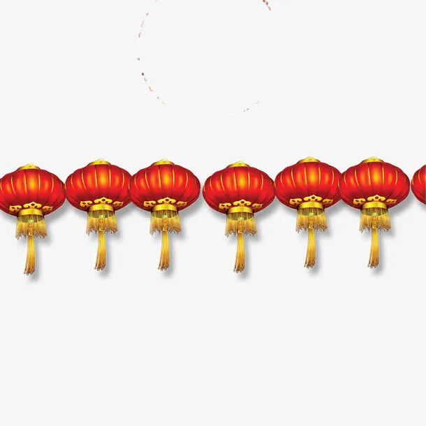 一排红灯笼免抠