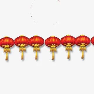一排红灯笼免抠