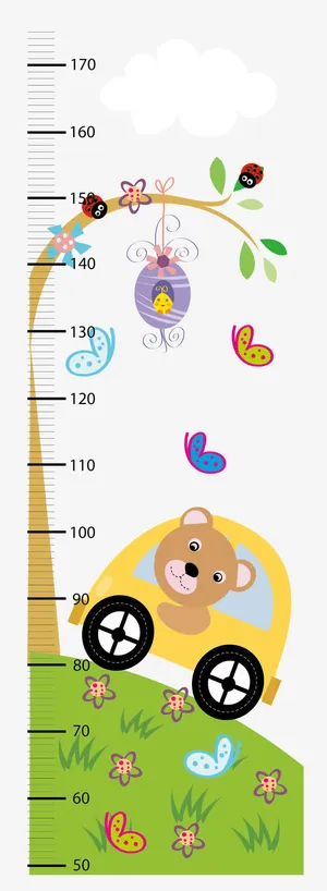 儿童卡通量身高尺免抠
