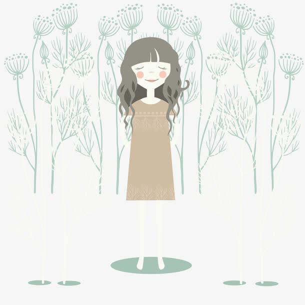 矢量唯美插画免抠