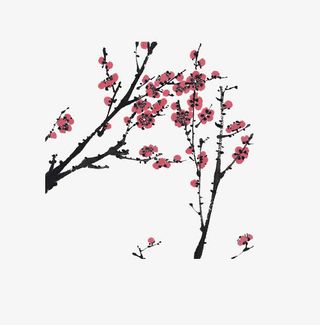 梅花彩绘免抠
