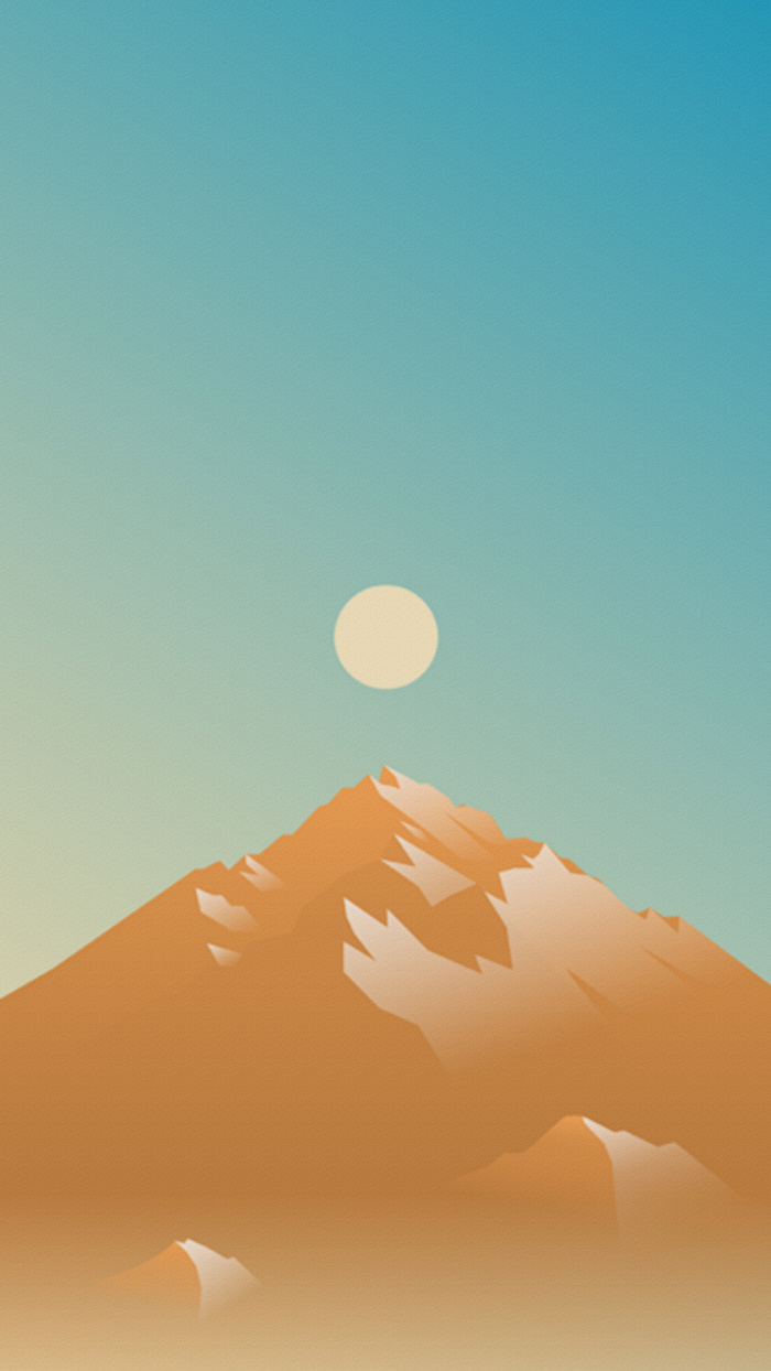 黄色卡通山插画海报背景高清
