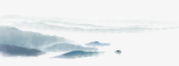 山水中国风水墨山水画免抠
