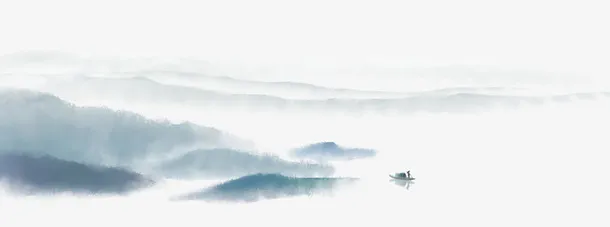 山水中国风水墨山水画免抠