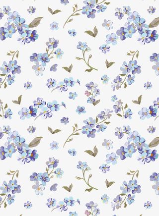 手绘蓝色小清新植物矢量图免抠