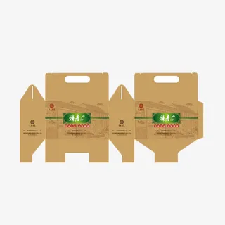 棕色特产包装盒展开图免抠元素免抠