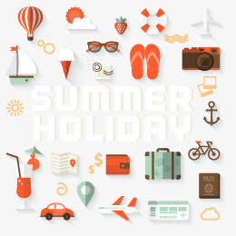 扁平旅游图案免抠