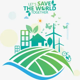 自然叶子环保标志免抠