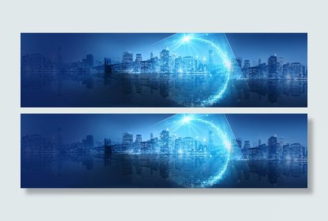 科技唯美现代都市背景高清