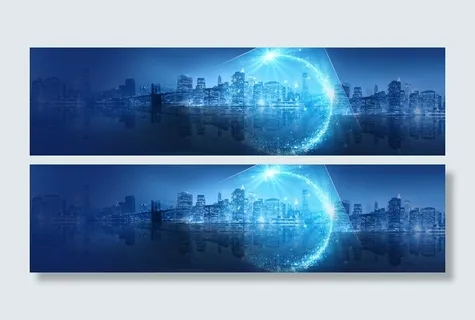 科技唯美现代都市背景高清