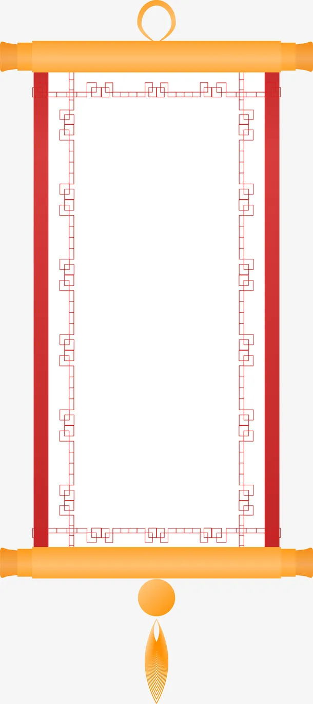 中式卷轴边框免抠