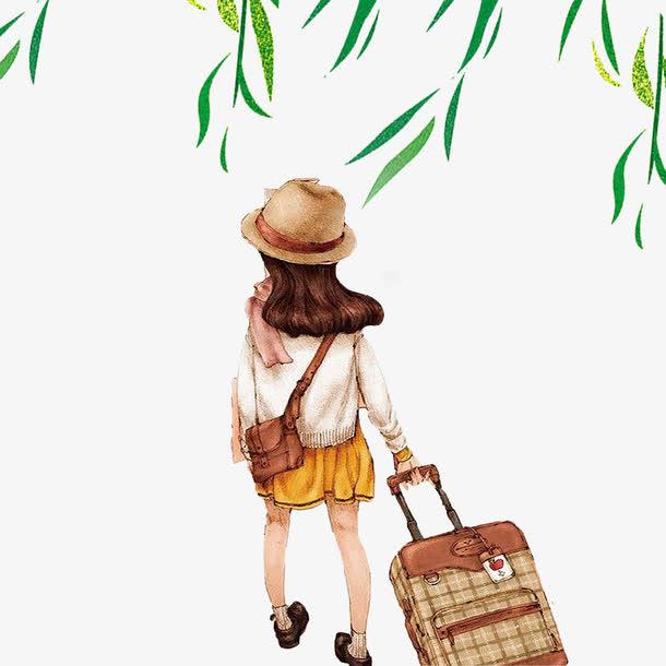清新春季旅游图案素材免抠手绘/卡通卡通元素