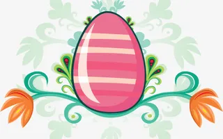 彩蛋花纹免抠
