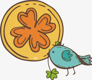 彩色小鸟春季春天立春卡通手绘素免抠