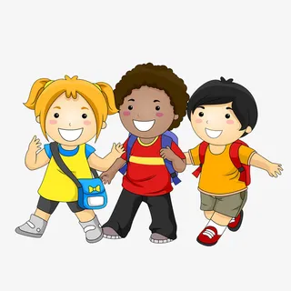 上学的儿童免抠