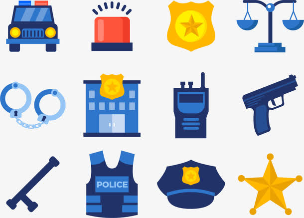 卡通扁平化警察图标免抠