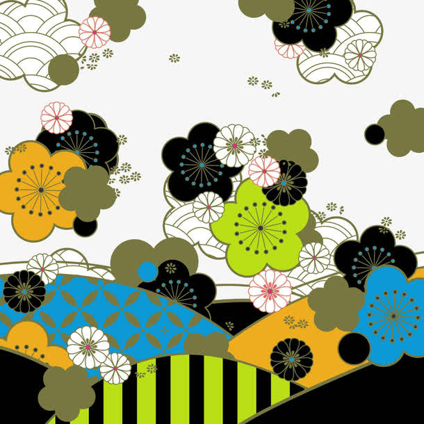 和风樱花纹理免抠