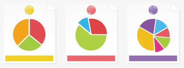 比例图红色蓝色PNG矢量元素免抠