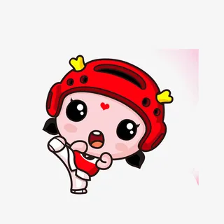 卡通跆拳道女孩素材免抠