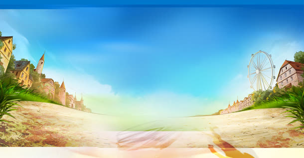 田园风淘宝扁平化背景