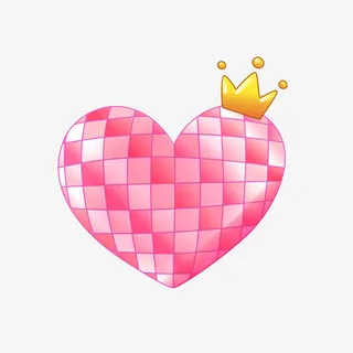 卡通带皇冠的红心免抠