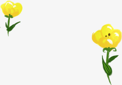 手绘卡通春天黄色花朵免抠