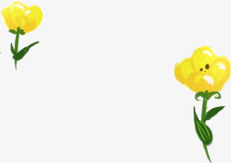手绘卡通春天黄色花朵免抠