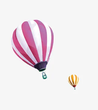 红色热气球蒸汽球绿色气球免抠