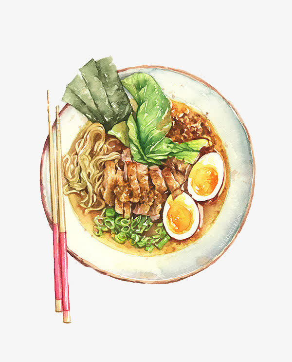 卡通牛肉拉面免抠