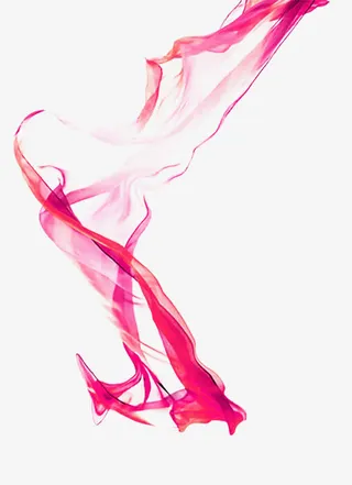 红色飘动的丝带免抠