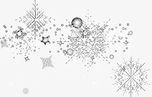 冬季漂浮灰色雪花免抠