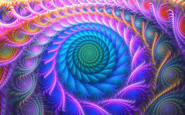 彩色抽象孔雀羽毛壁纸免抠