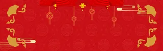 春节红色扁平电商喜庆banner高清