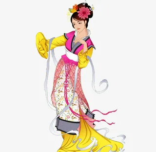 中秋节古典优雅美女免抠